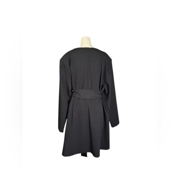 H&M - Black Belted Midi Formal SHOULDER-PAD DRESS - Plus Size XXL - Picture 5 of 6
